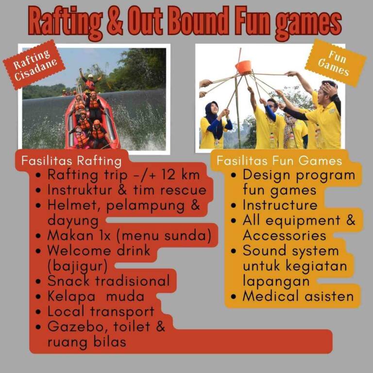 Price list harga kombinasi rafting bogor