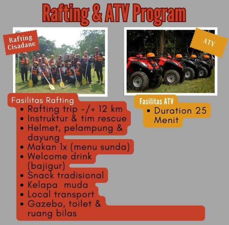 Price list harga kombinasi rafting bogor