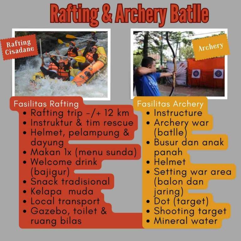 Price list harga kombinasi rafting bogor